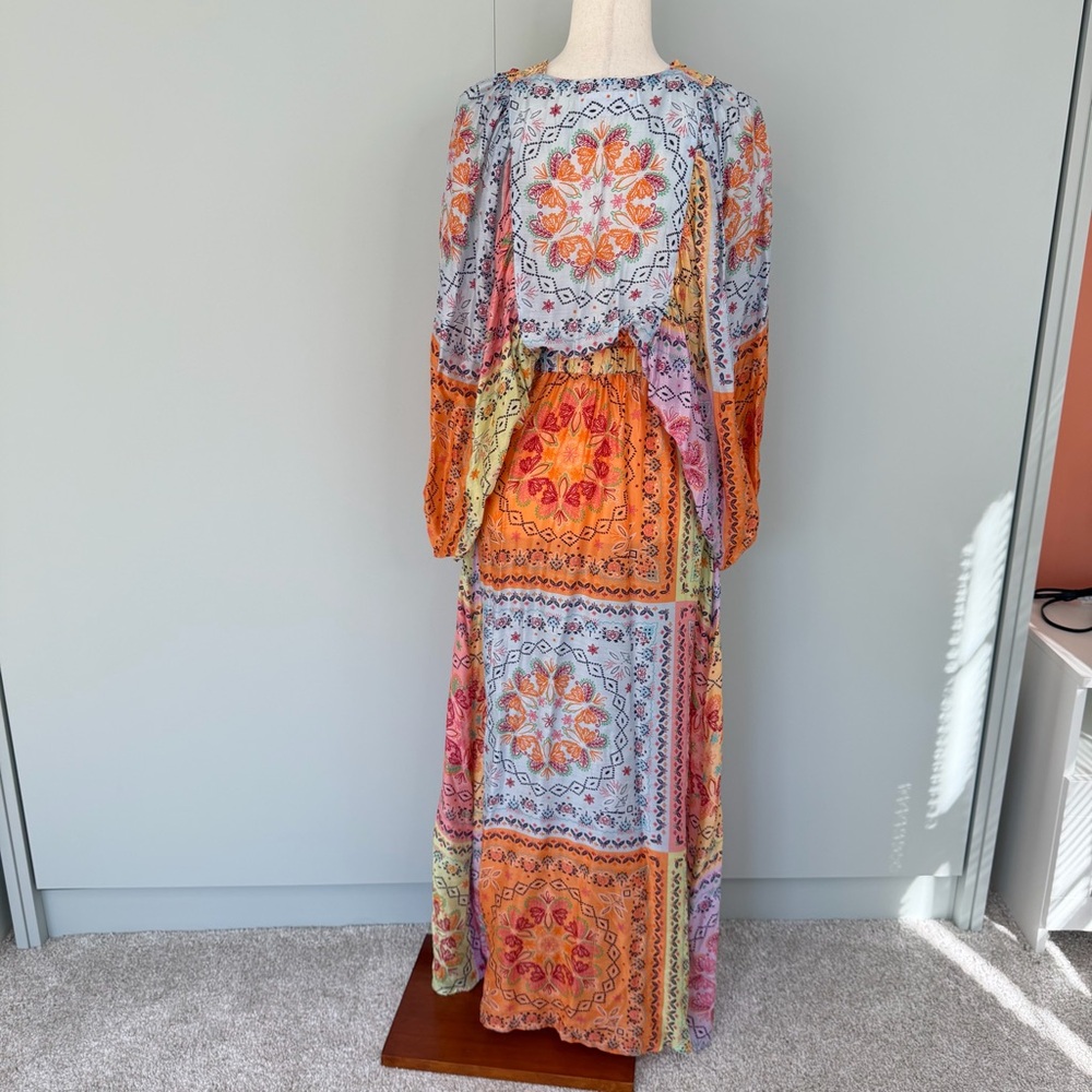 SUNDRESS x REVOLVE Tiya Dress In Saint Tropez Patchwork Print Size M/L - Picture 6 of 8